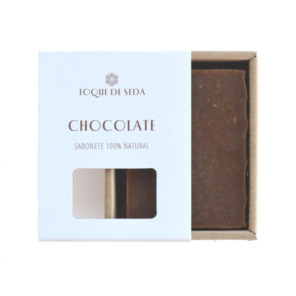 sabonete de chocolate artesanal em caixa de cartão